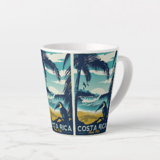 Caneca De Café Latte viagens vintage da Costa Rica