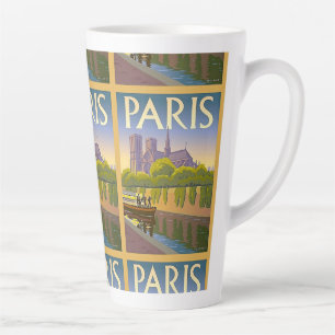Caneca De Café Latte Viagens vintage Paris França