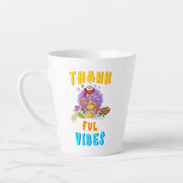 Caneca De Café Latte Vibes agradecidas (Esquerda)