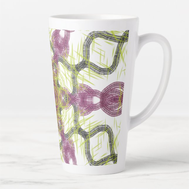 Caneca De Café Latte Vibes Mug | Arte tropical de Abstrato vibrante (Direita)