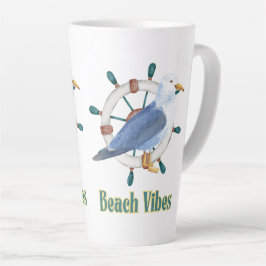 Caneca De Café Latte vibrações de praia
