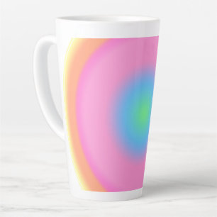 Caneca De Café Latte Vibrações Positivas - Gradiente Radial Colorido