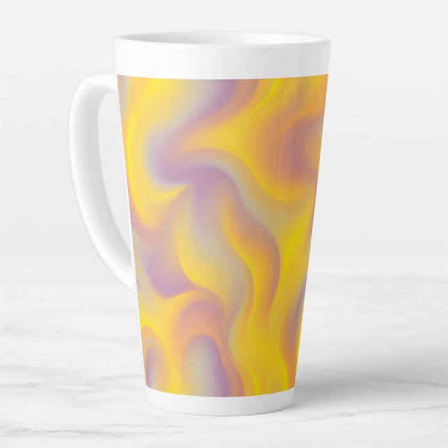 Caneca De Café Latte Vibrant Abstract Swirl  (Ângulo esquerdo)