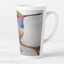 Caneca De Café Latte Vibrant Allen’s Hummingbird Painting