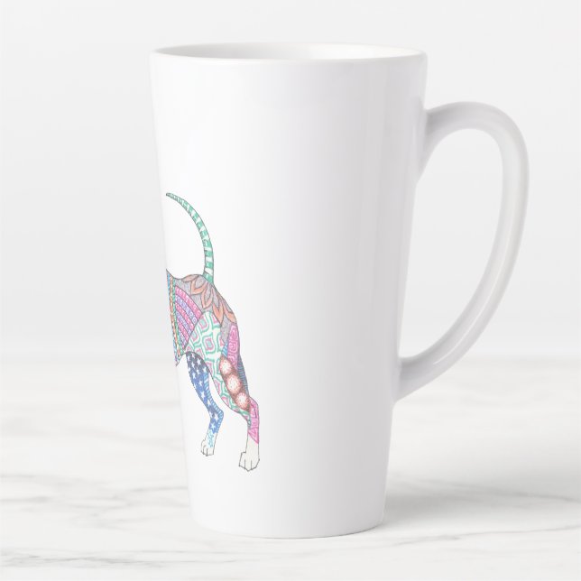 Caneca De Café Latte Vibrant Chihuahua  Large Latte Mug (Direita)