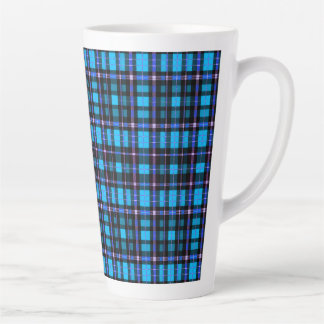 Caneca De Café Latte Vibrant Plaid Tartan Pattern Fabric