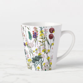 Caneca De Café Latte Vibrante Flor Silvestre