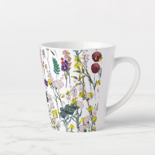 Caneca De Café Latte Vibrante Flor Silvestre 