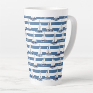 Caneca De Café Latte Vida Costeira Oceanos Azul