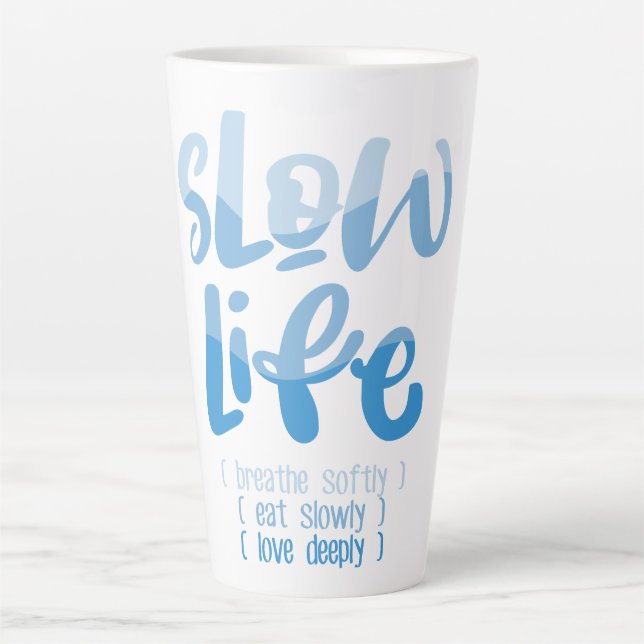 Caneca De Café Latte Vida lenta 2 (Frente)