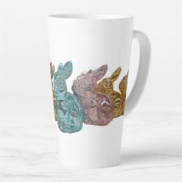 Caneca De Café Latte Vidro Bunnies