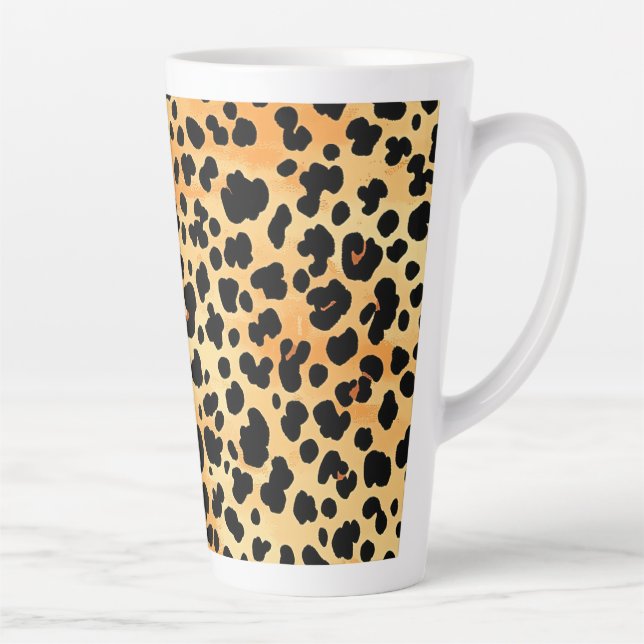 Caneca De Café Latte Vidro de Alteza Impressão do Tigre (Direita)