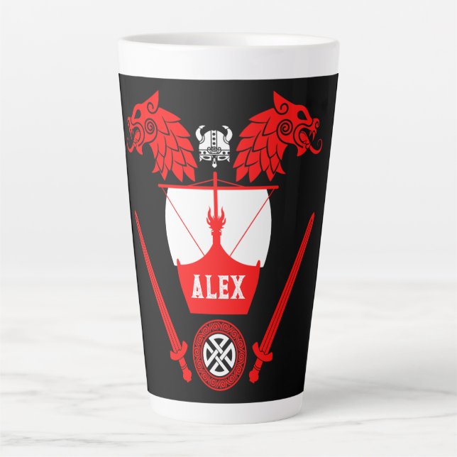 Caneca De Café Latte Viking Norsêmen (Frente)