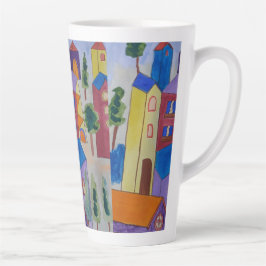 Caneca De Café Latte Vila abstrato de Verão