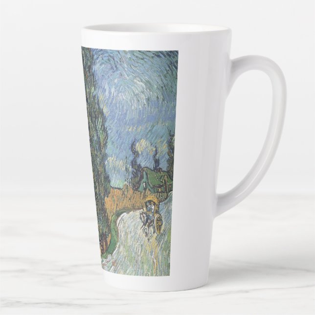 Caneca De Café Latte Vincent Van Gogh - Estrada com Cypress e Star (Direita)