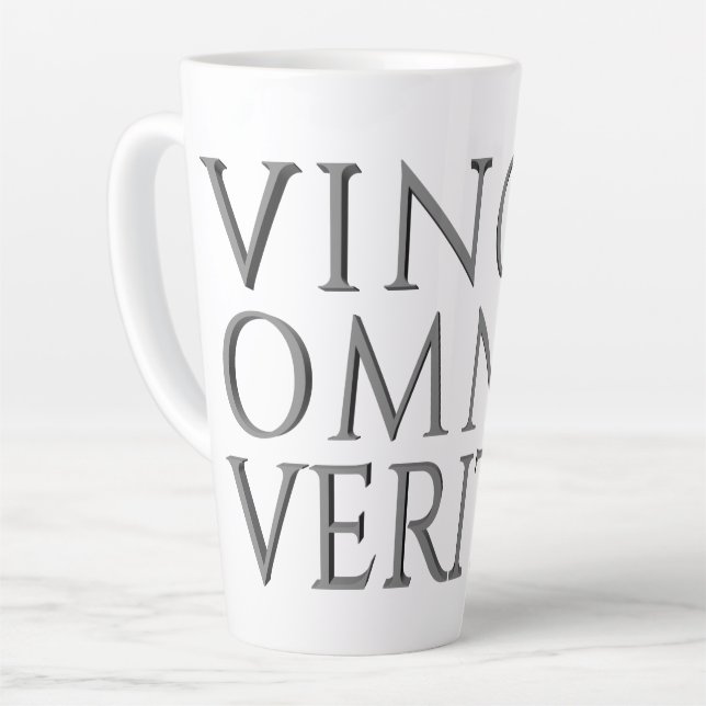 Caneca De Café Latte VINCIT OMNIA VERITAS - Lata Leve (Ângulo esquerdo)