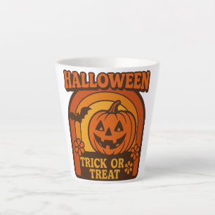 Caneca De Café Latte Vintage 1970s Trick or Tratat Halloween