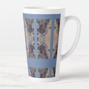 Caneca De Café Latte Vintage Azul