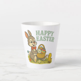 Caneca De Café Latte Vintage Bunny/Rabbit Easter Egg/Spring
