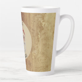 Caneca De Café Latte Vintage, Christmas, Santa Claus, Red Gold Green L