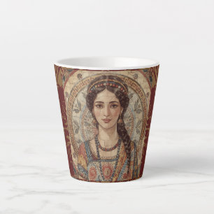 Caneca De Café Latte Vintage, estilo de mulheres da Grécia Antiga, mosa
