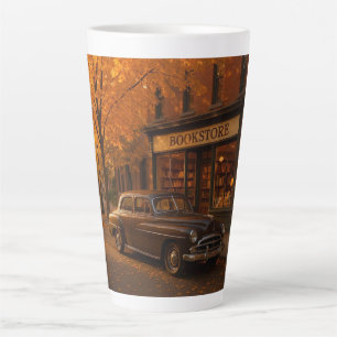 Caneca De Café Latte Vintage Fall/Autumn livraria & car