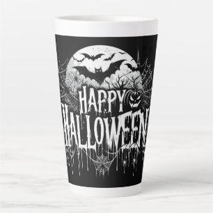 Caneca De Café Latte Vintage feliz arte de Halloween