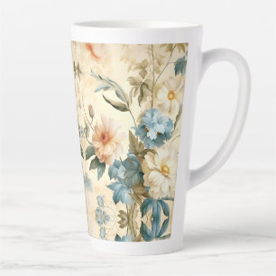 Caneca De Café Latte Vintage Floral