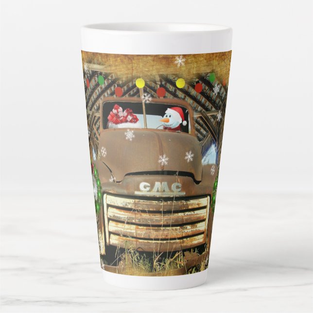Caneca De Café Latte Vintage GMC Truck Run (Frente)