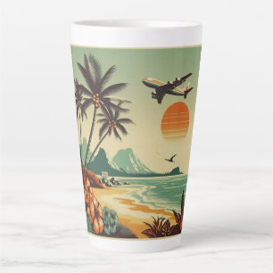 Caneca De Café Latte Vintage Hawaii/Tropical
