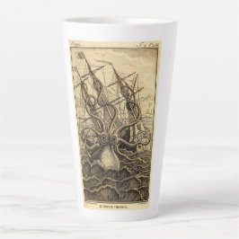 Caneca De Café Latte Vintage Kraken Impressão