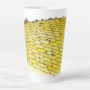 Caneca De Café Latte Vintage Mágico de Oz Estrada de Tijolos Amarelos p