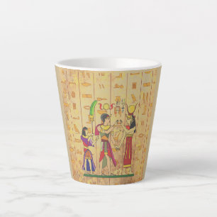 Caneca De Café Latte Vintage, Padrão Egípcio, Estilo Antigo