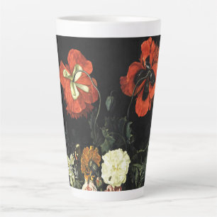 Caneca De Café Latte Vintage pintando "A Vida Estática com Flores"