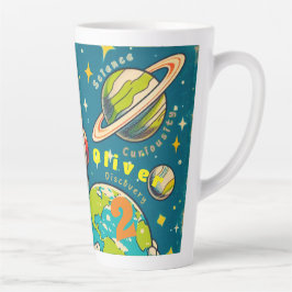 Caneca De Café Latte Vintage Robot na Space Science Curiosity Discovery