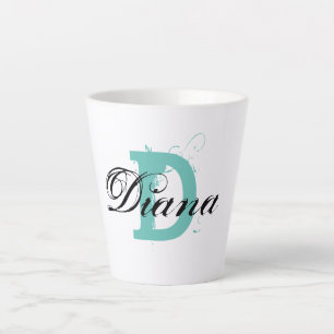 Caneca De Café Latte Vintage typografia: nome monograma