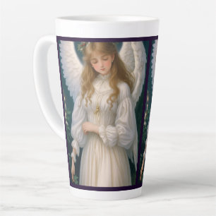 Caneca De Café Latte Vintage Victorian Retro Christmas Angel