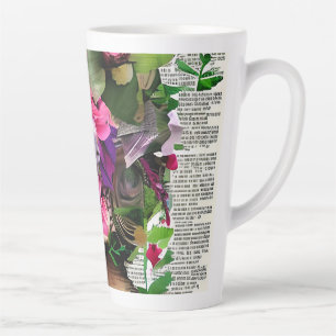 Caneca De Café Latte Vintage Woman Paper Collage Art