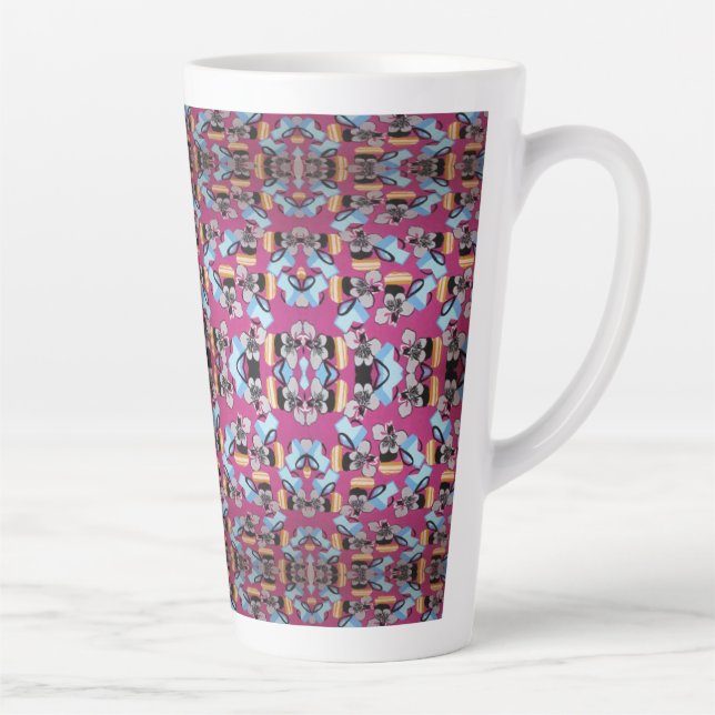 Caneca De Café Latte Violetas Doce E Mobiliário (Direita)