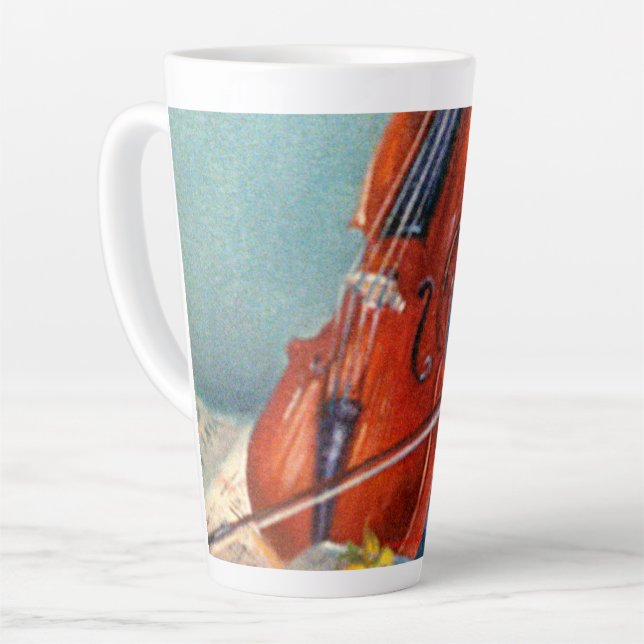 Caneca De Café Latte Violín (Ângulo esquerdo)