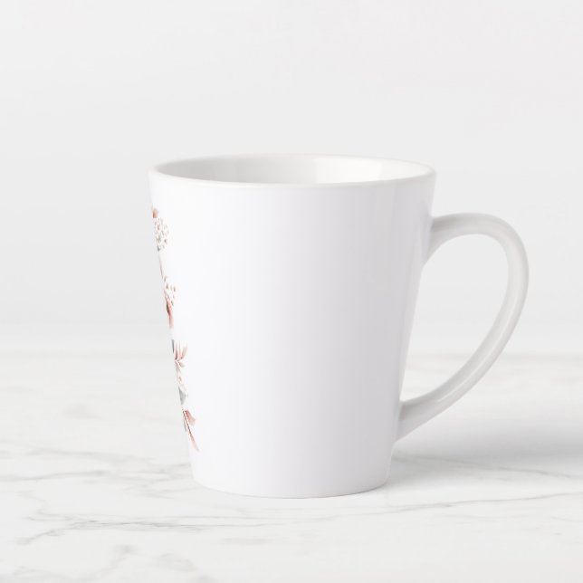 Caneca De Café Latte Violino com flores. (Direita)