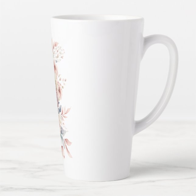 Caneca De Café Latte Violino com flores. (Direita)
