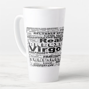 Caneca De Café Latte Virgo Zodiac Word Cloud Inspiração