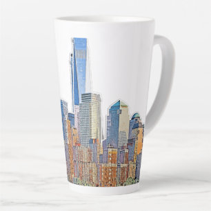 Caneca De Café Latte Visão majestosa de arte Nova Iorque Skyline