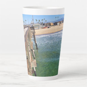 Caneca De Café Latte Vista do Pier, Newport Beach, Califórnia