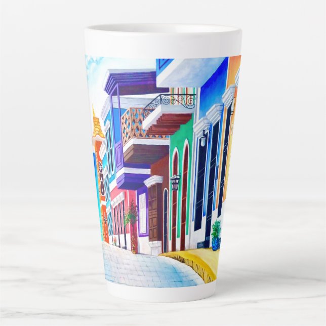 Caneca De Café Latte ¡Viva Puerto Rico! (Frente)