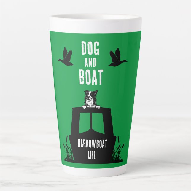 Caneca De Café Latte Vivendo em Narrowboat (Frente)