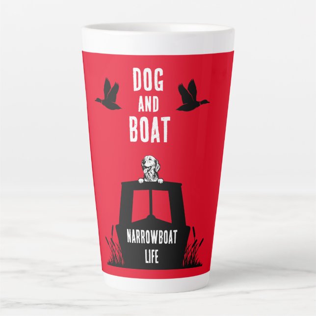 Caneca De Café Latte Vivendo em Narrowboat (Frente)