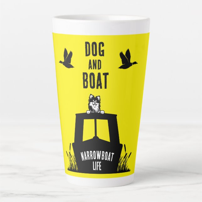 Caneca De Café Latte Vivendo em Narrowboat (Frente)