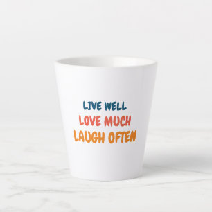 Caneca De Café Latte Viver Bem, Amar Muito, e Rir Muitas Vezes